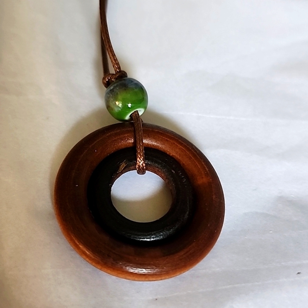 Wood Beaded Eyeglass Holder Necklace Adjustable
